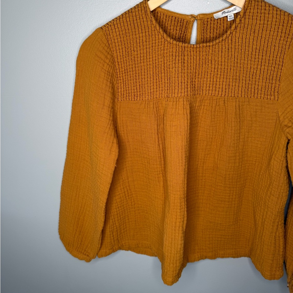 Madewell Smocked Swing Top - Antique Gold - Picture 5 of 11